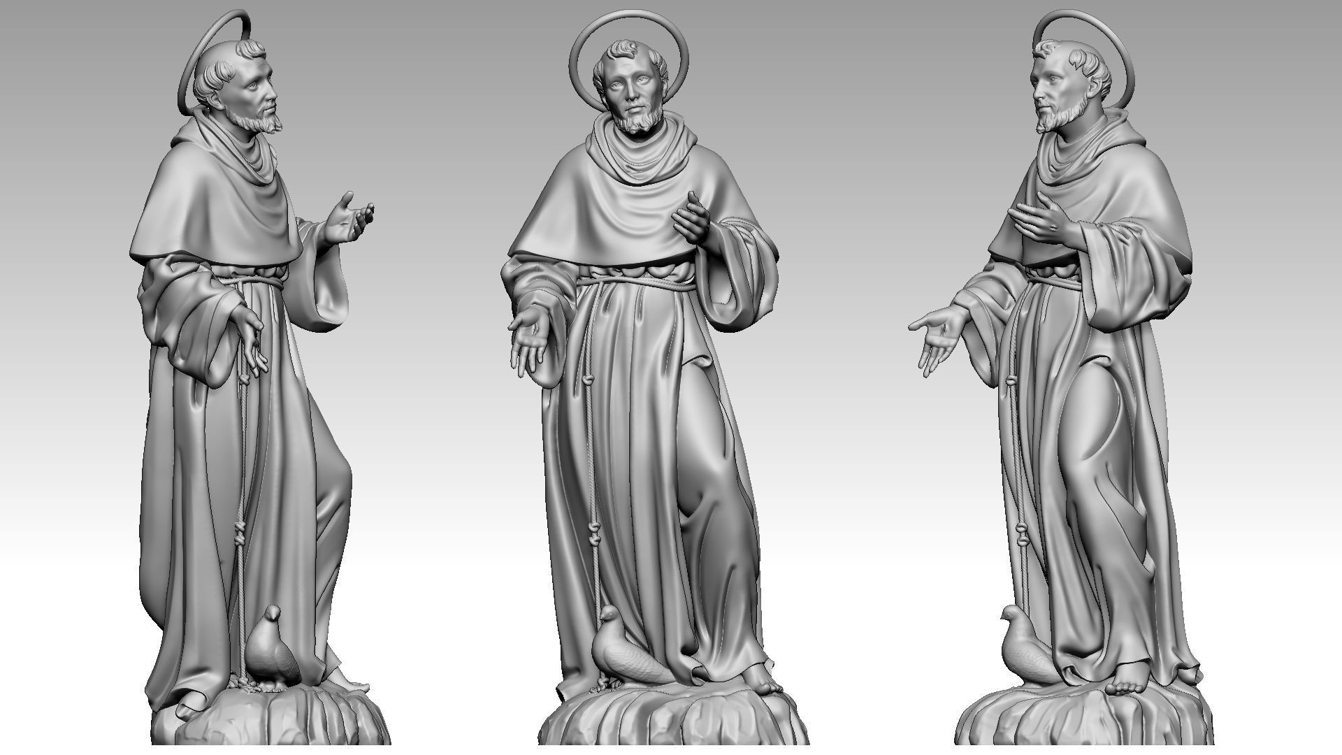 Saint Francis 3D print model_1