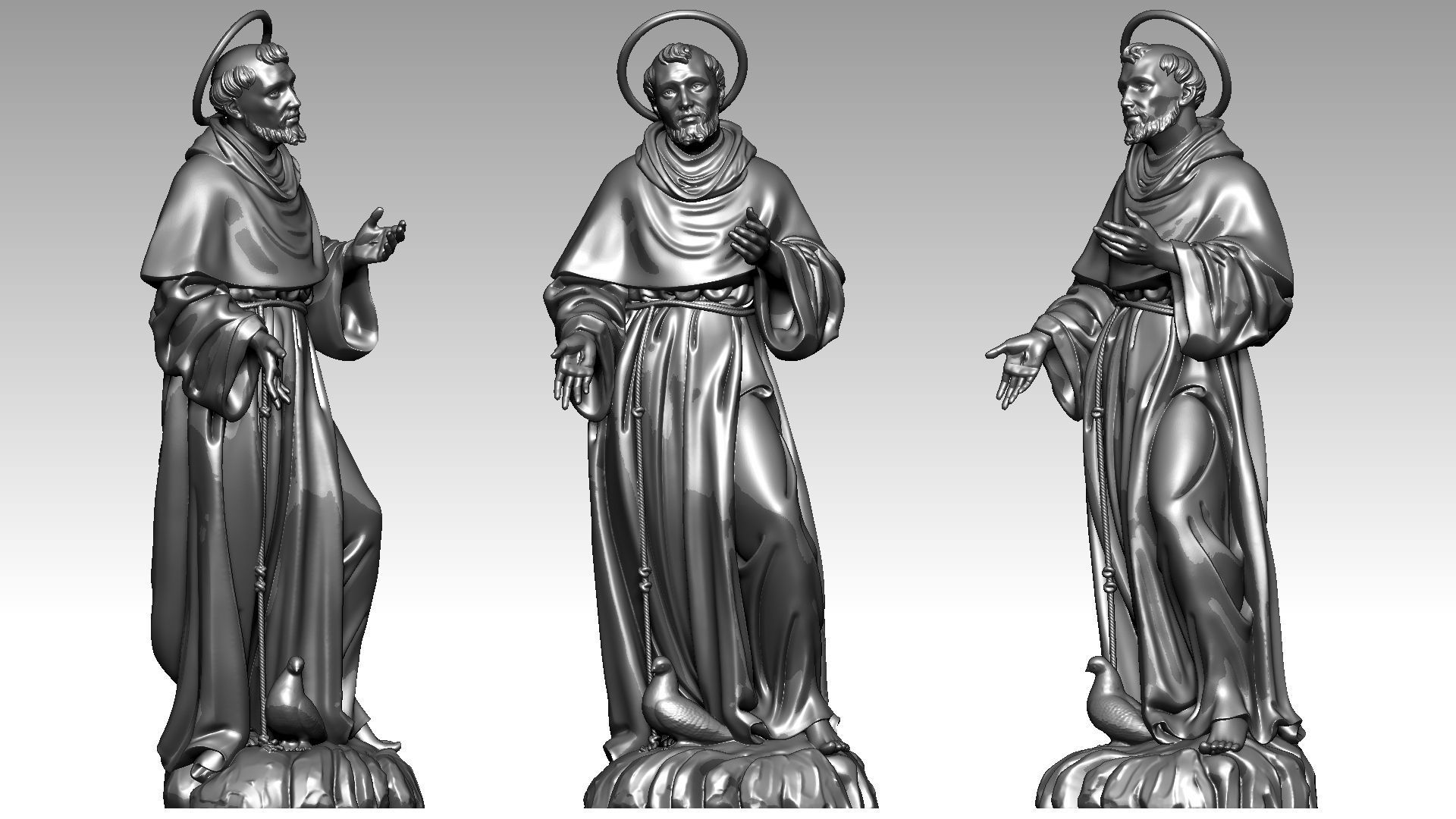 Saint Francis 3D print model_2