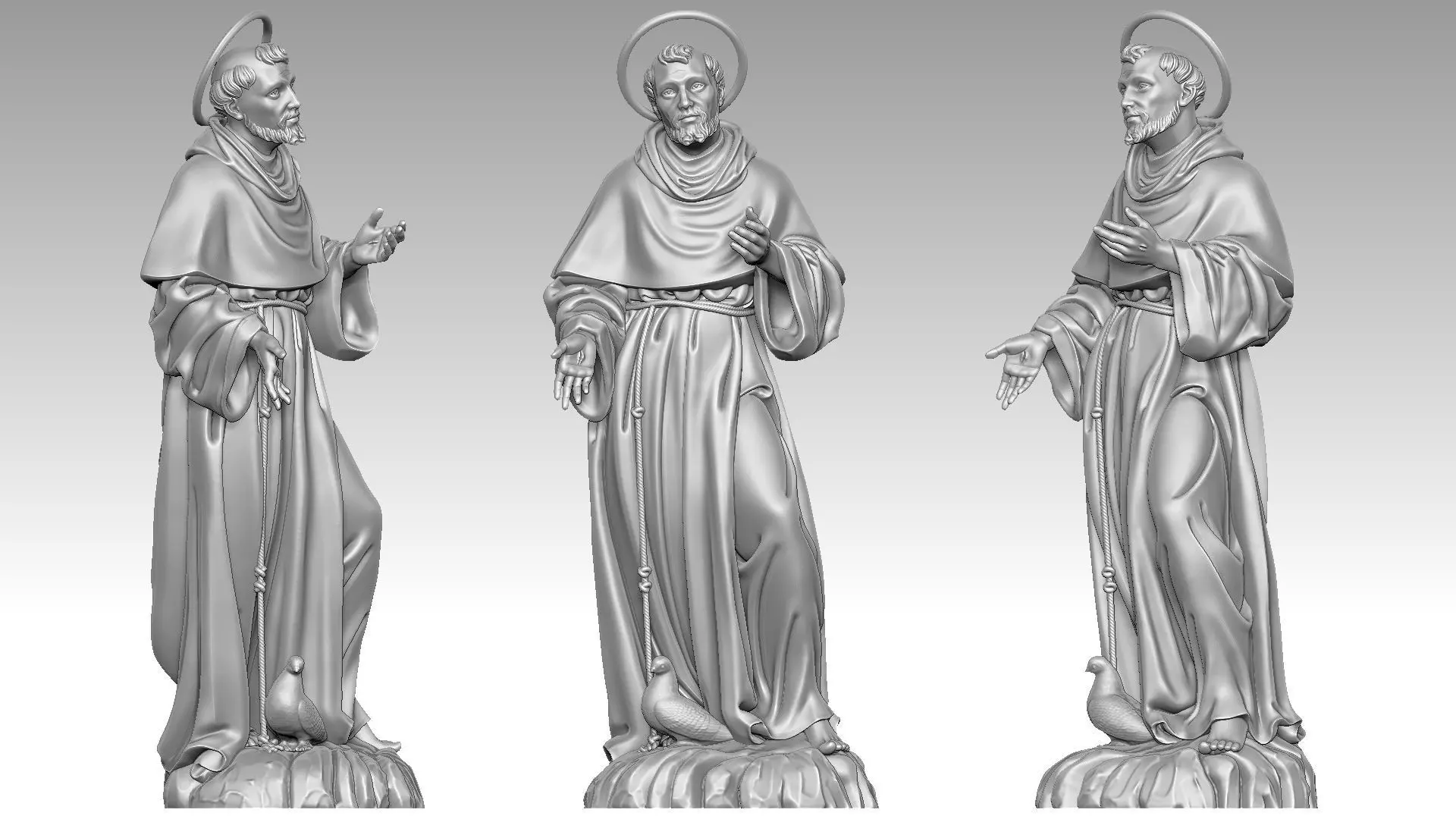 Saint Francis 3D print model_0