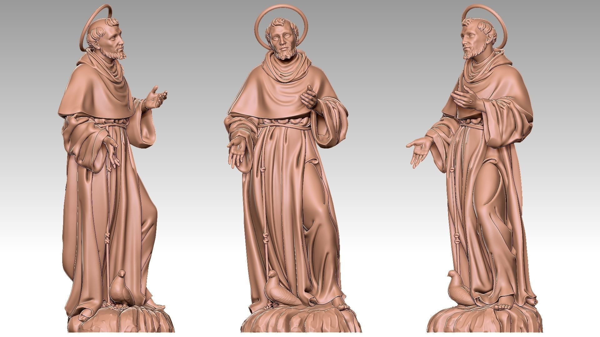 Saint Francis 3D print model_9