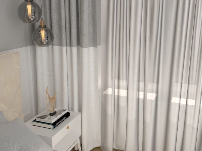 loft room in beige colors 3D model_3