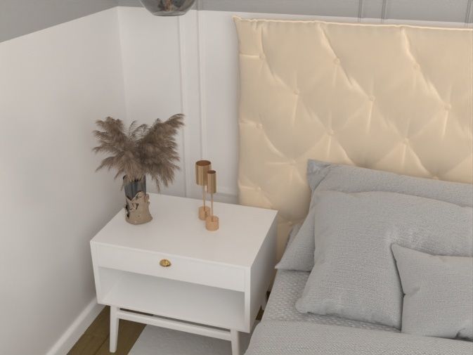 loft room in beige colors 3D model_4