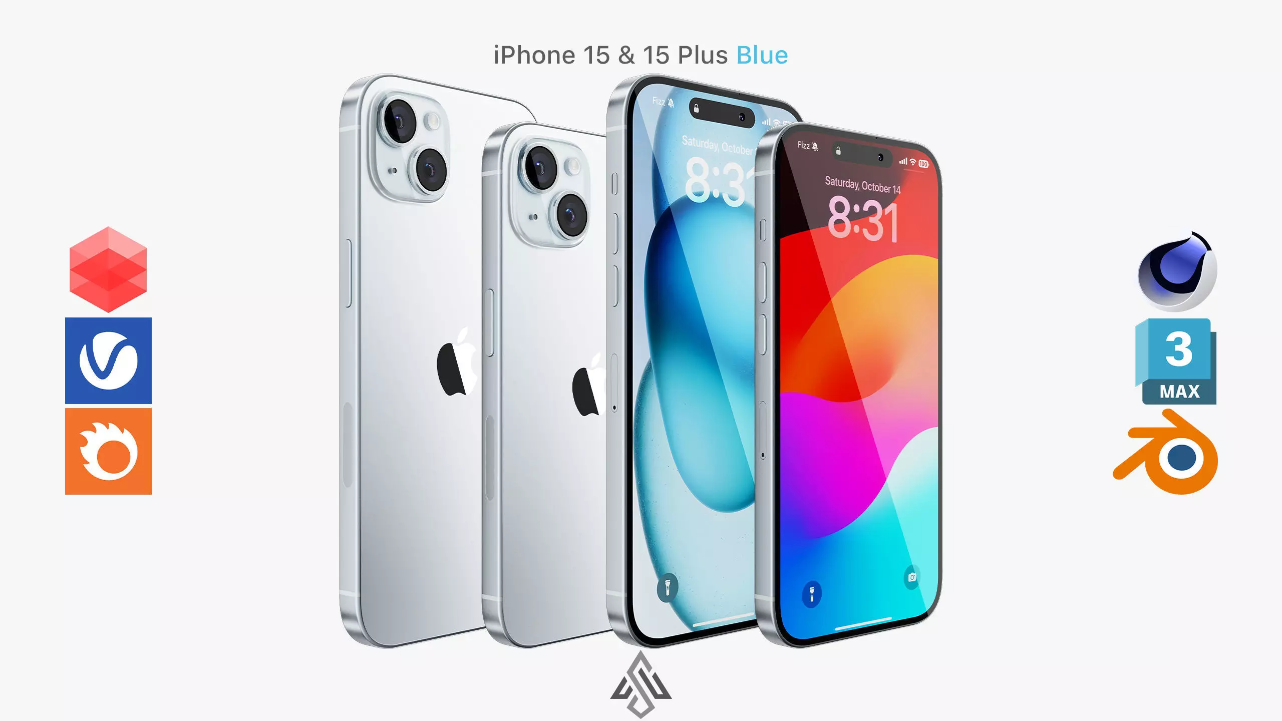 iPhone 15 - 15 Plus Blue 3D model