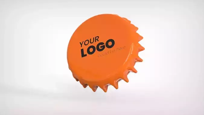 Metal beer bottle 500ml cap 3D model