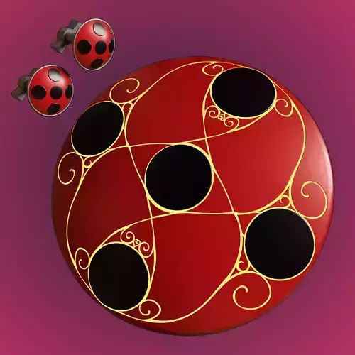 miraculous  ladybug earring yo yo 3D print model