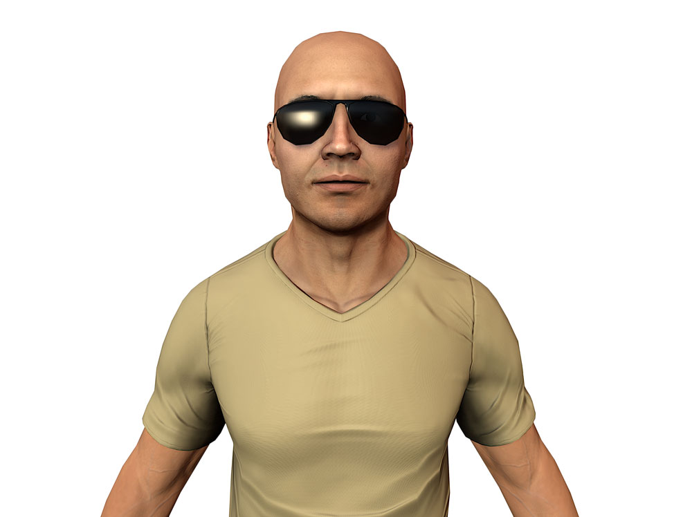 Casual Male Low-poly 3D model_2