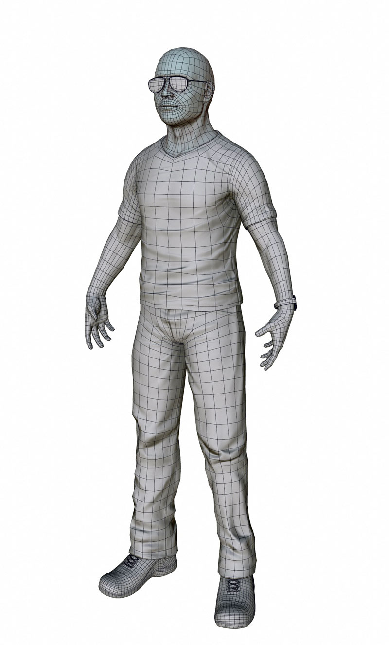 Casual Male Low-poly 3D model_12