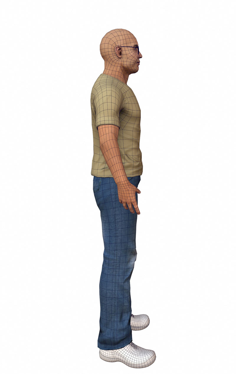 Casual Male Low-poly 3D model_7
