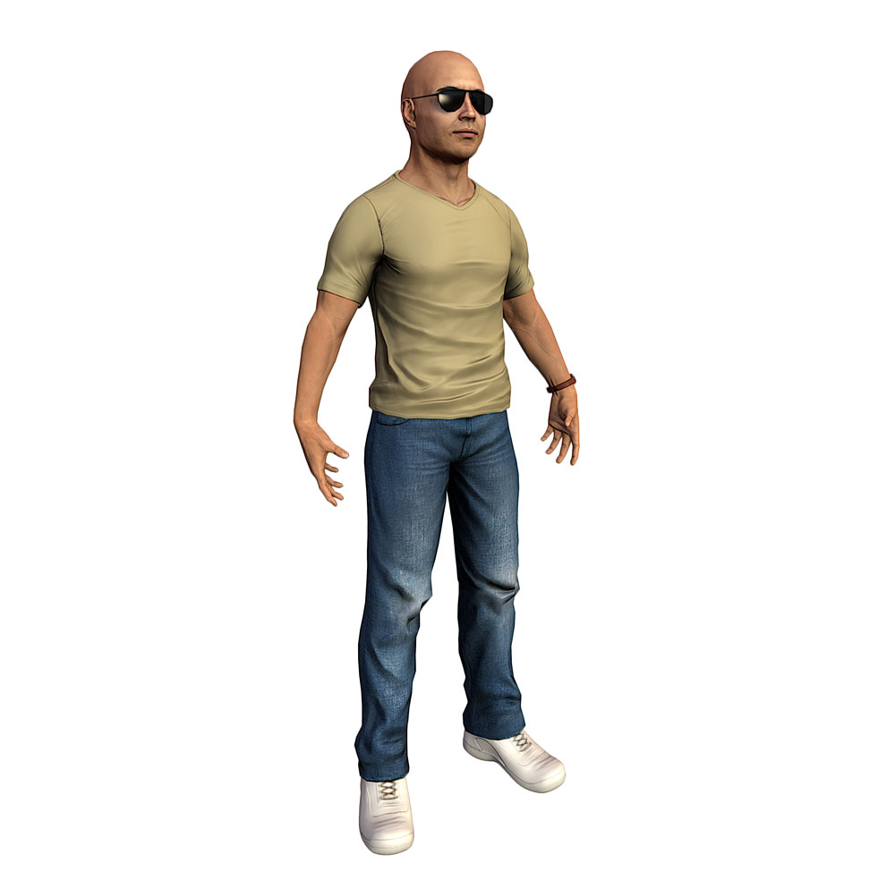 Casual Male Low-poly 3D model_1