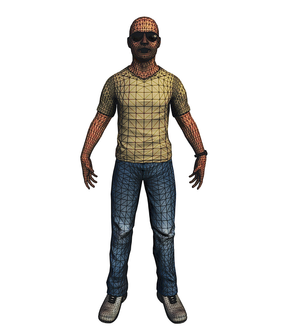 Casual Male Low-poly 3D model_6