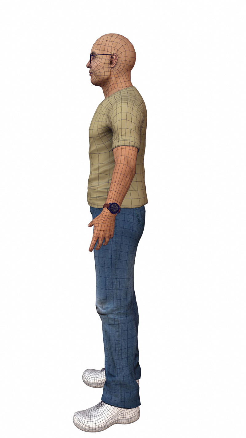 Casual Male Low-poly 3D model_8