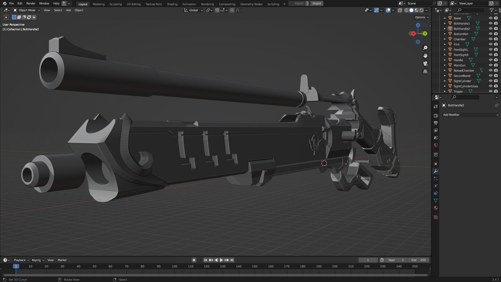 Overwatch Ashe Viper Gun for Cosplay 3D print model_12