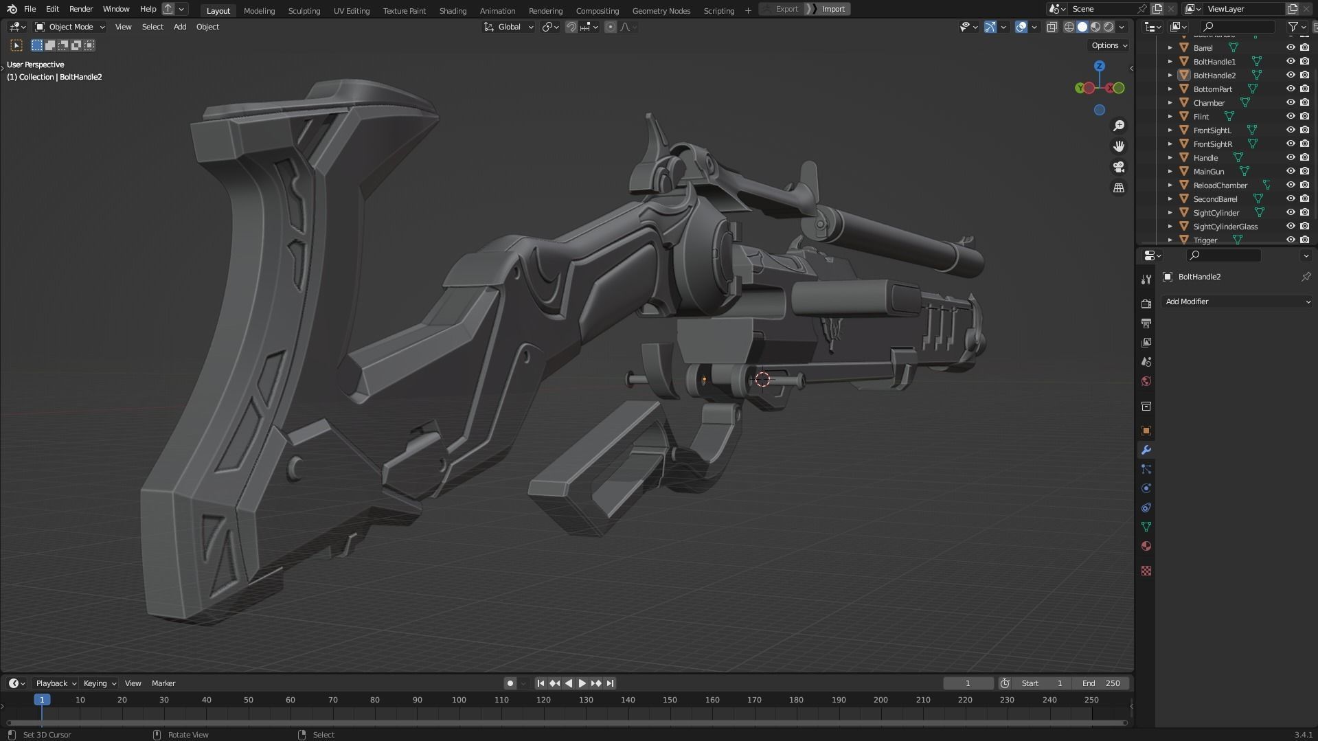 Overwatch Ashe Viper Gun for Cosplay 3D print model_11