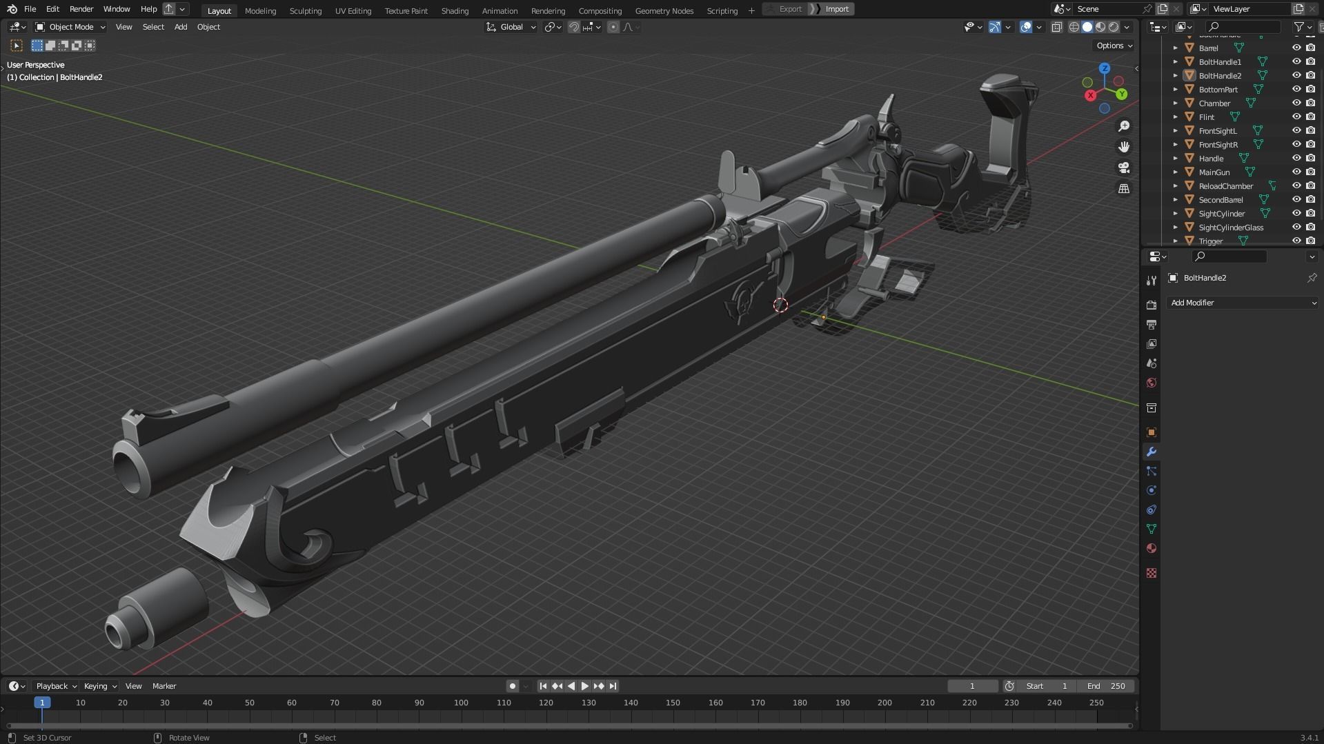 Overwatch Ashe Viper Gun for Cosplay 3D print model_13