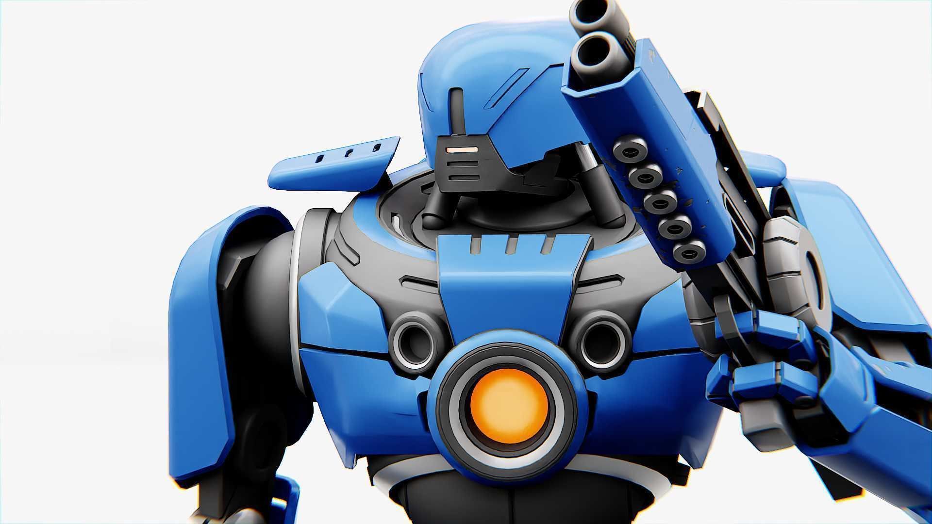 CYBORG COP V-2  Rigged for Unreal Engine - Unity - MIXAMO 3D model_21