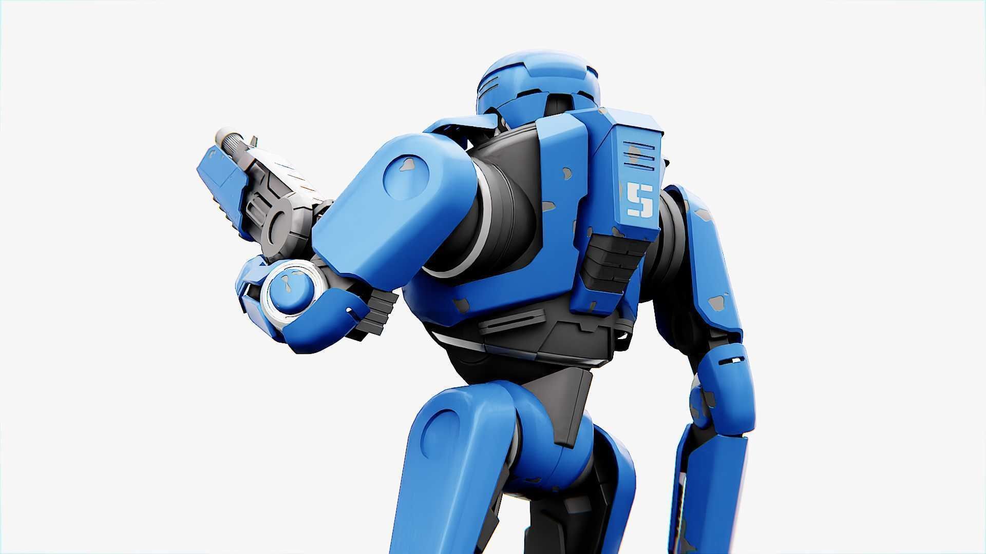 CYBORG COP V-2  Rigged for Unreal Engine - Unity - MIXAMO 3D model_15