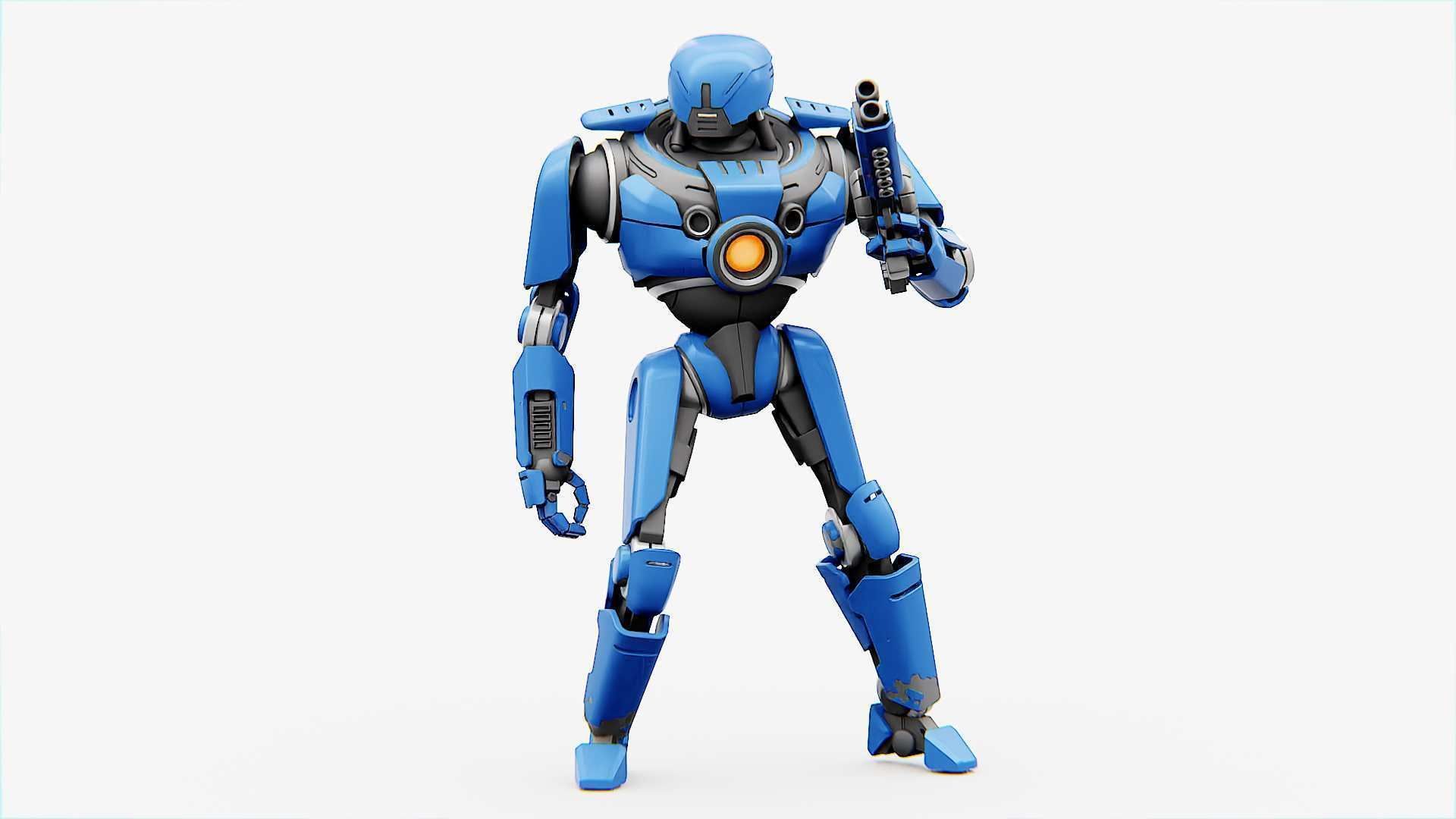 CYBORG COP V-2  Rigged for Unreal Engine - Unity - MIXAMO 3D model_4