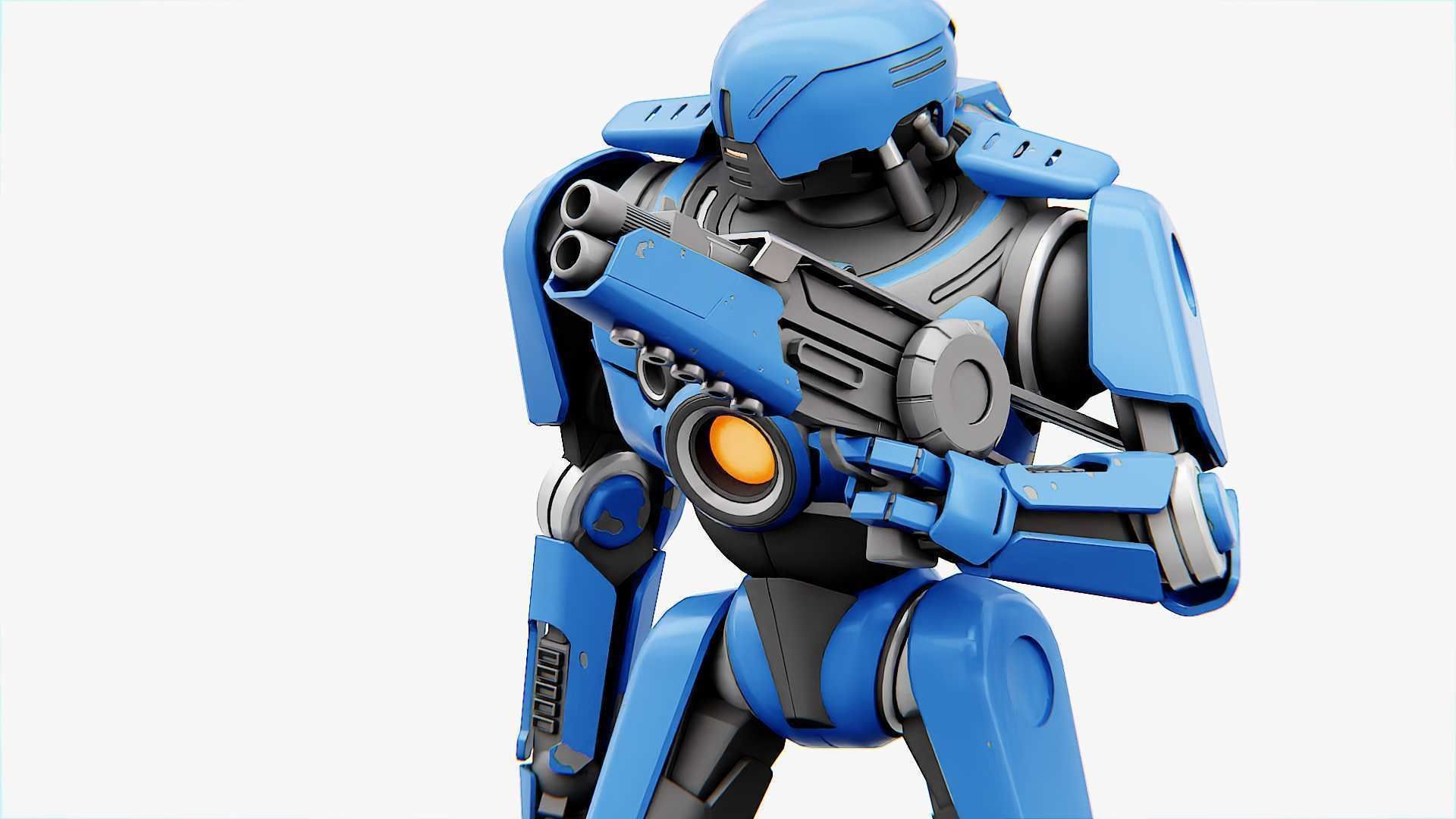 CYBORG COP V-2  Rigged for Unreal Engine - Unity - MIXAMO 3D model_17