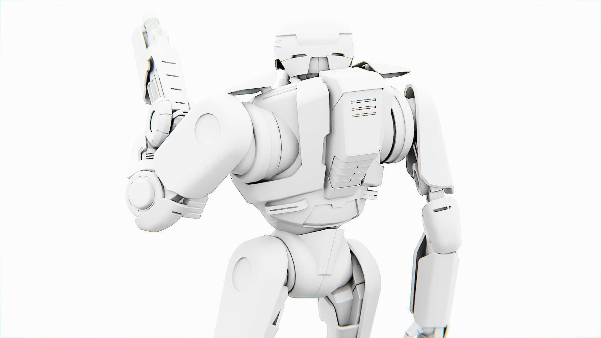 CYBORG COP V-2  Rigged for Unreal Engine - Unity - MIXAMO 3D model_34