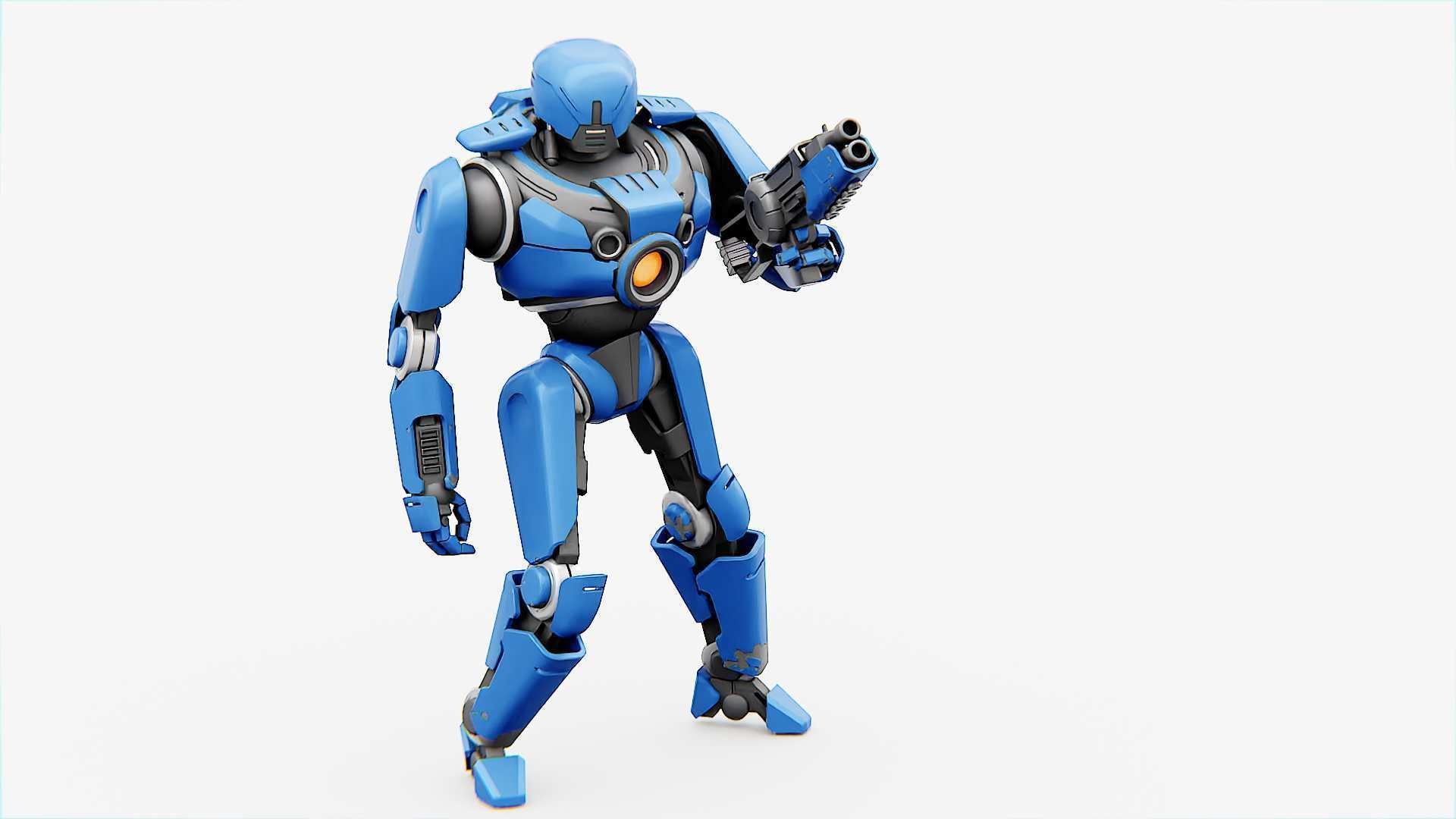 CYBORG COP V-2  Rigged for Unreal Engine - Unity - MIXAMO 3D model_16