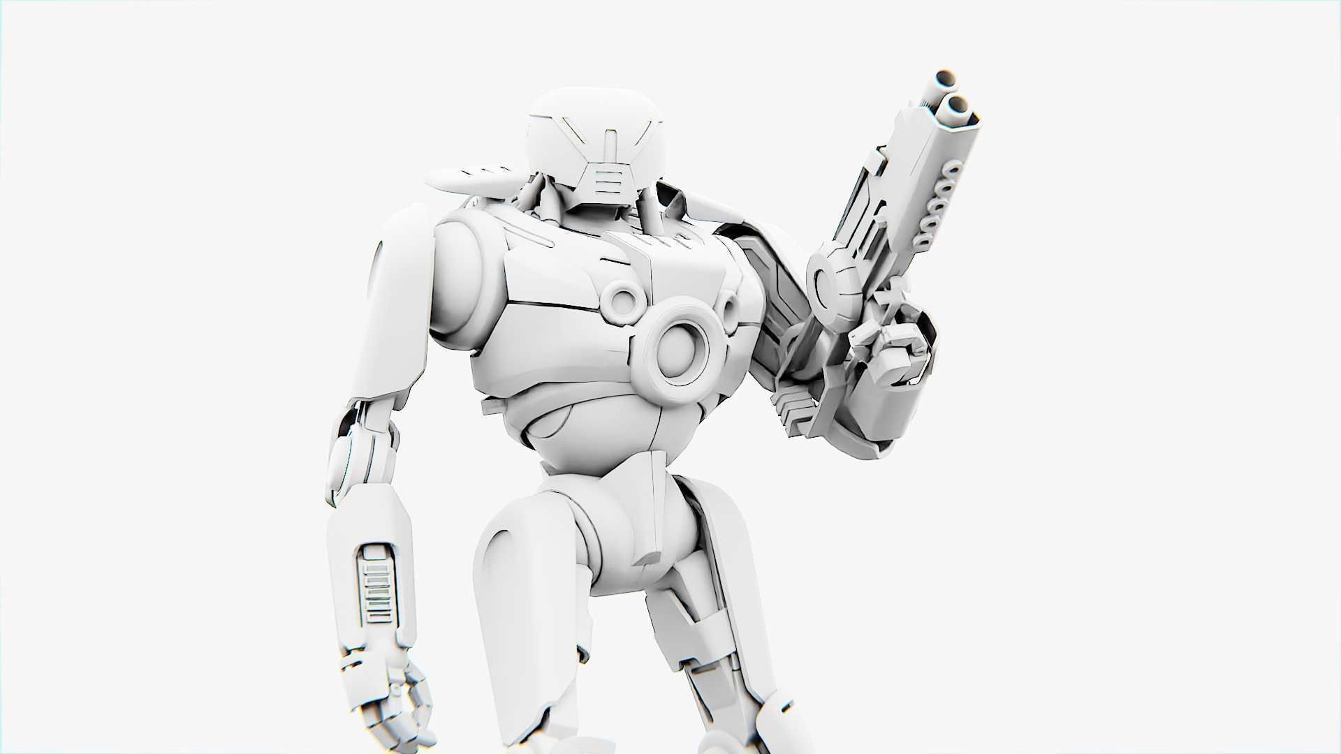 CYBORG COP V-2  Rigged for Unreal Engine - Unity - MIXAMO 3D model_32