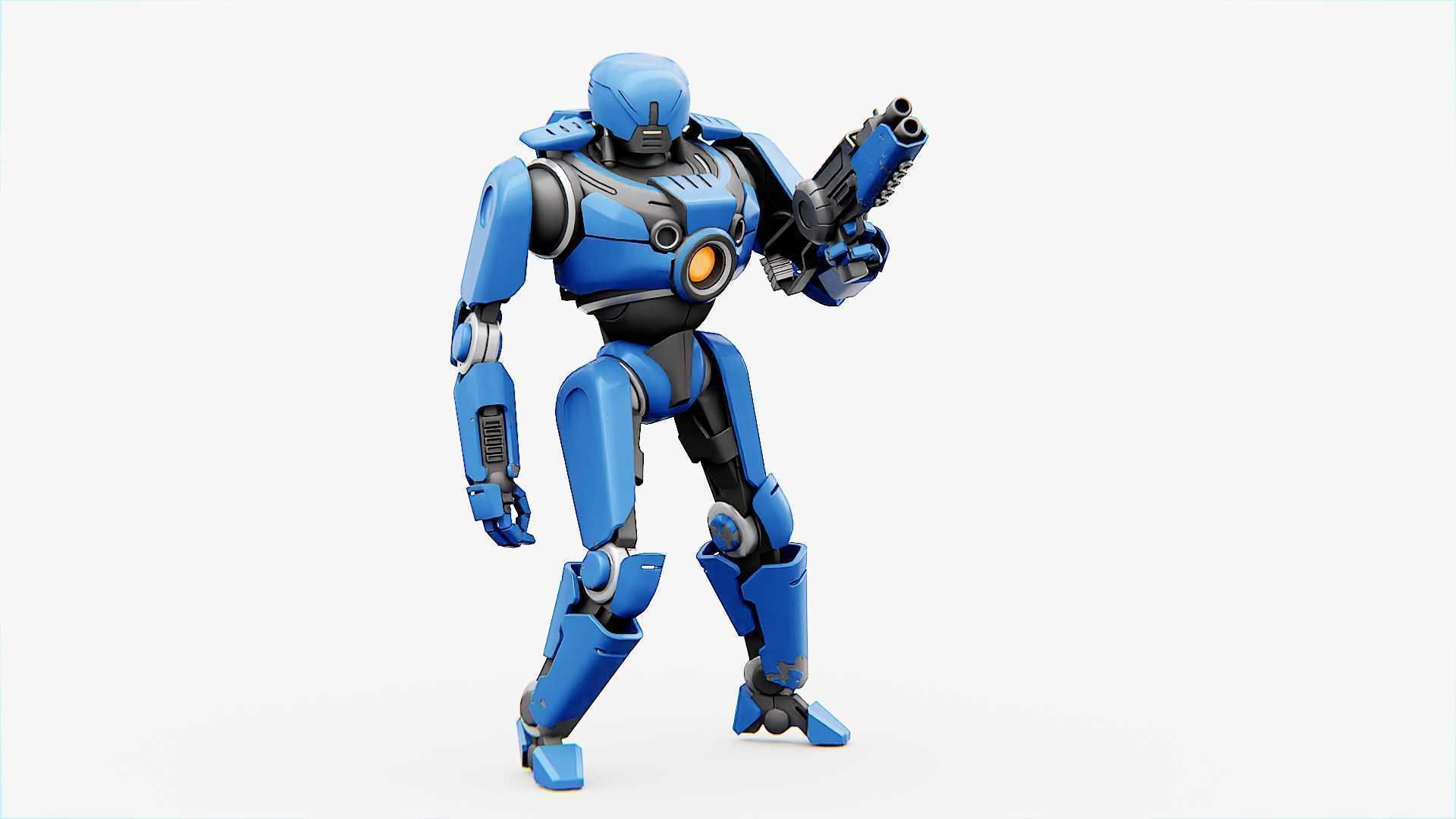 CYBORG COP V-2  Rigged for Unreal Engine - Unity - MIXAMO 3D model_12