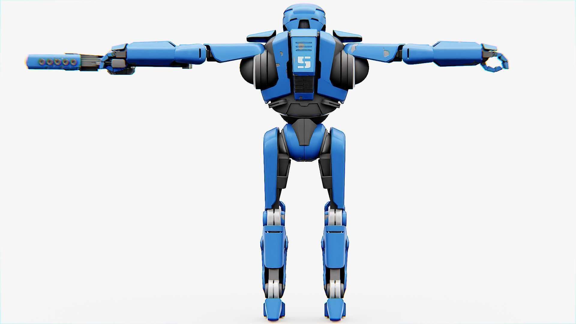 CYBORG COP V-2  Rigged for Unreal Engine - Unity - MIXAMO 3D model_23