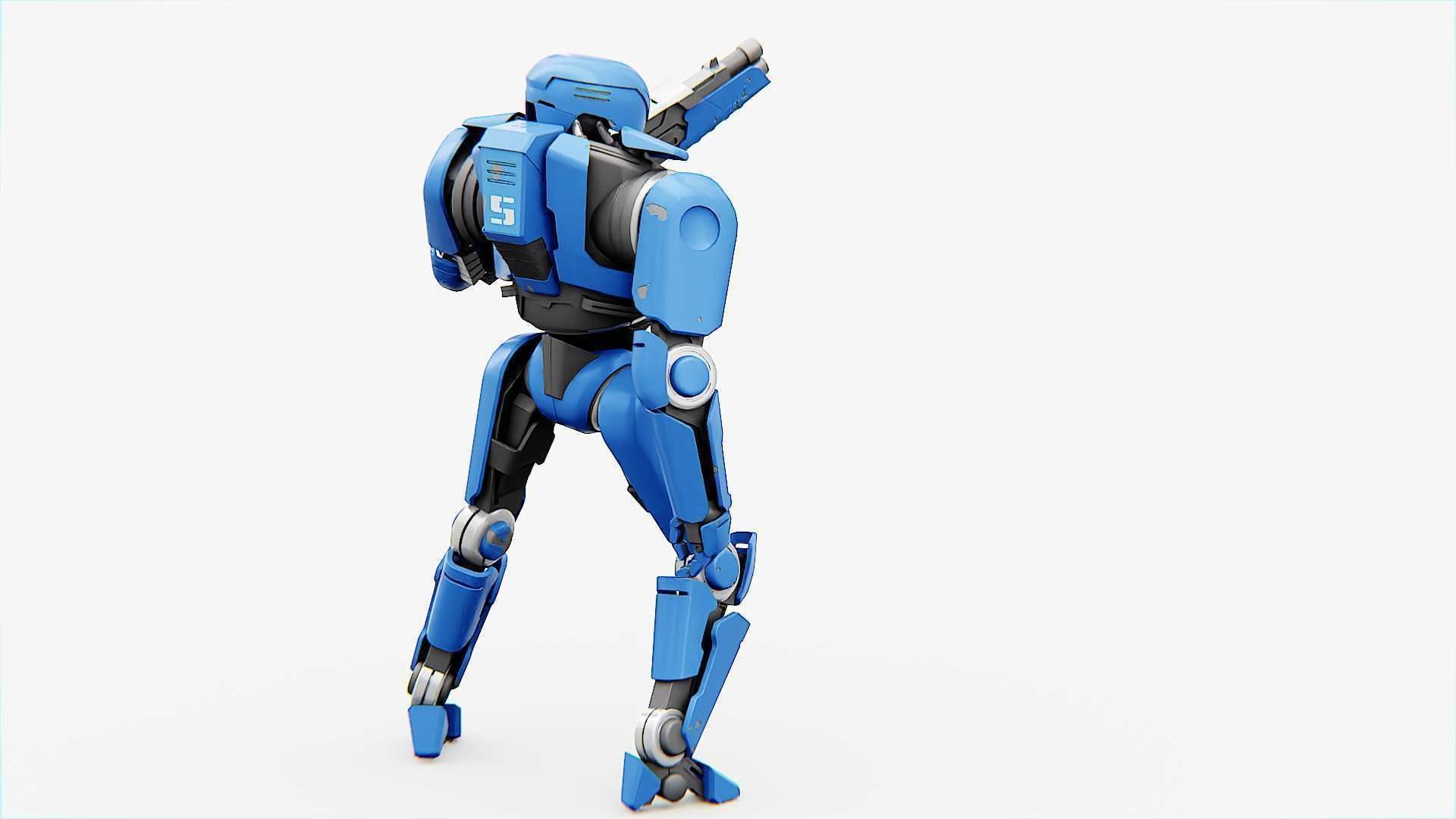 CYBORG COP V-2  Rigged for Unreal Engine - Unity - MIXAMO 3D model_10