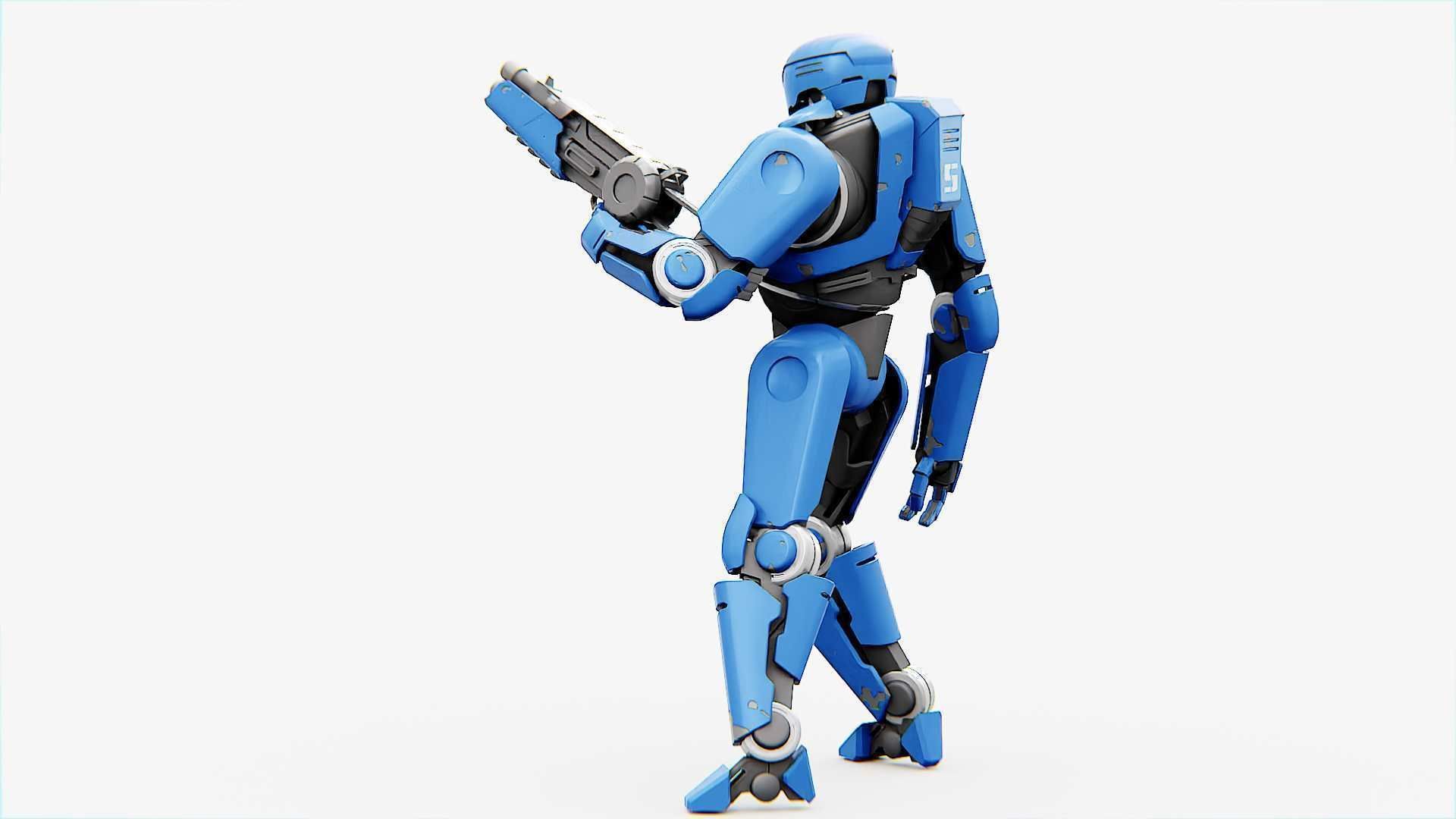 CYBORG COP V-2  Rigged for Unreal Engine - Unity - MIXAMO 3D model_7