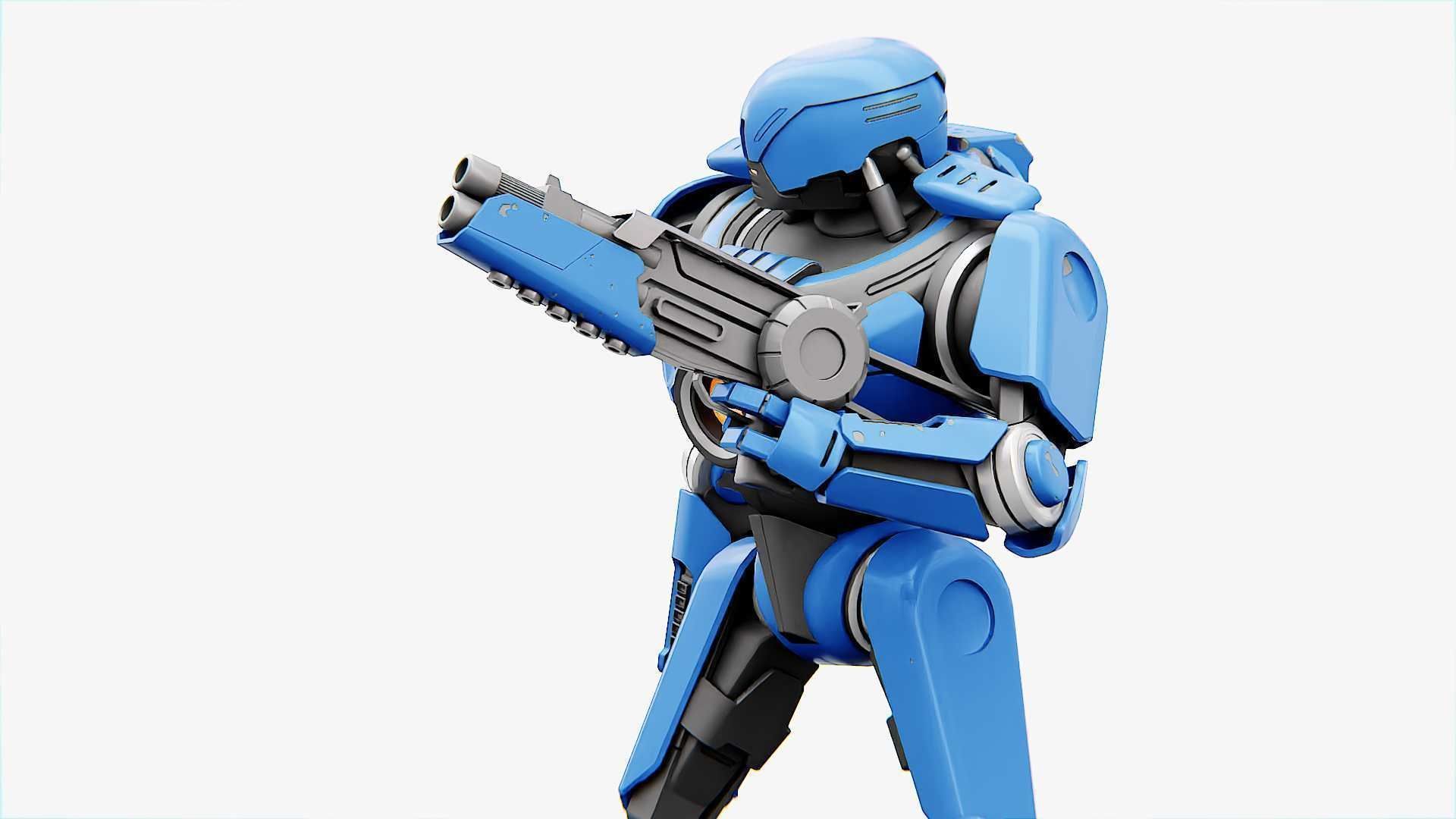 CYBORG COP V-2  Rigged for Unreal Engine - Unity - MIXAMO 3D model_14