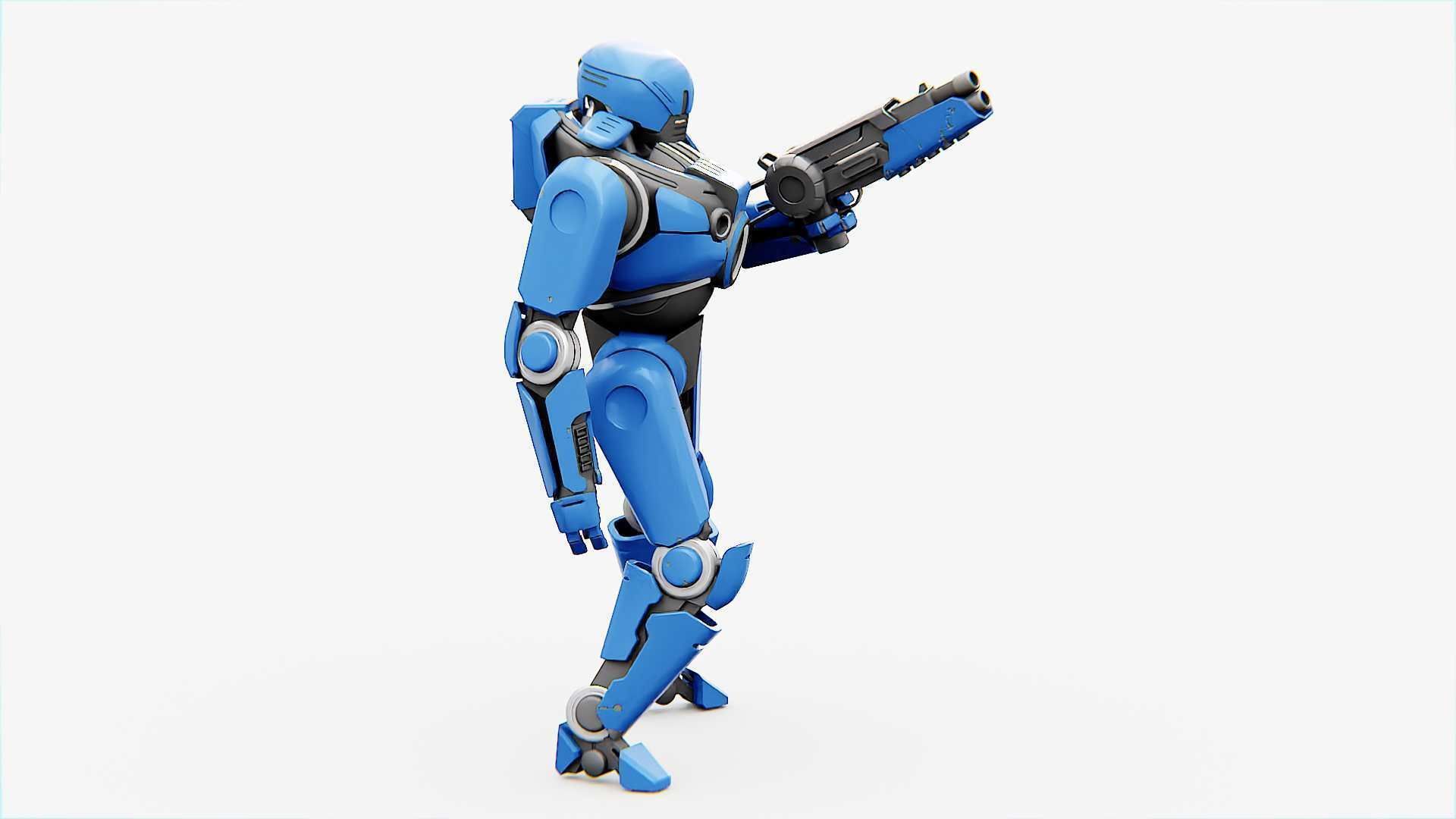 CYBORG COP V-2  Rigged for Unreal Engine - Unity - MIXAMO 3D model_11