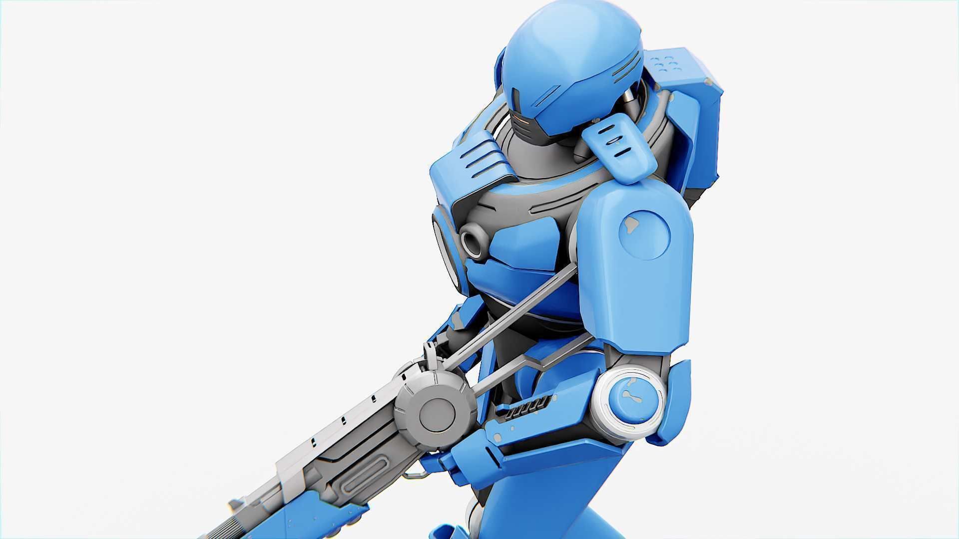 CYBORG COP V-2  Rigged for Unreal Engine - Unity - MIXAMO 3D model_30