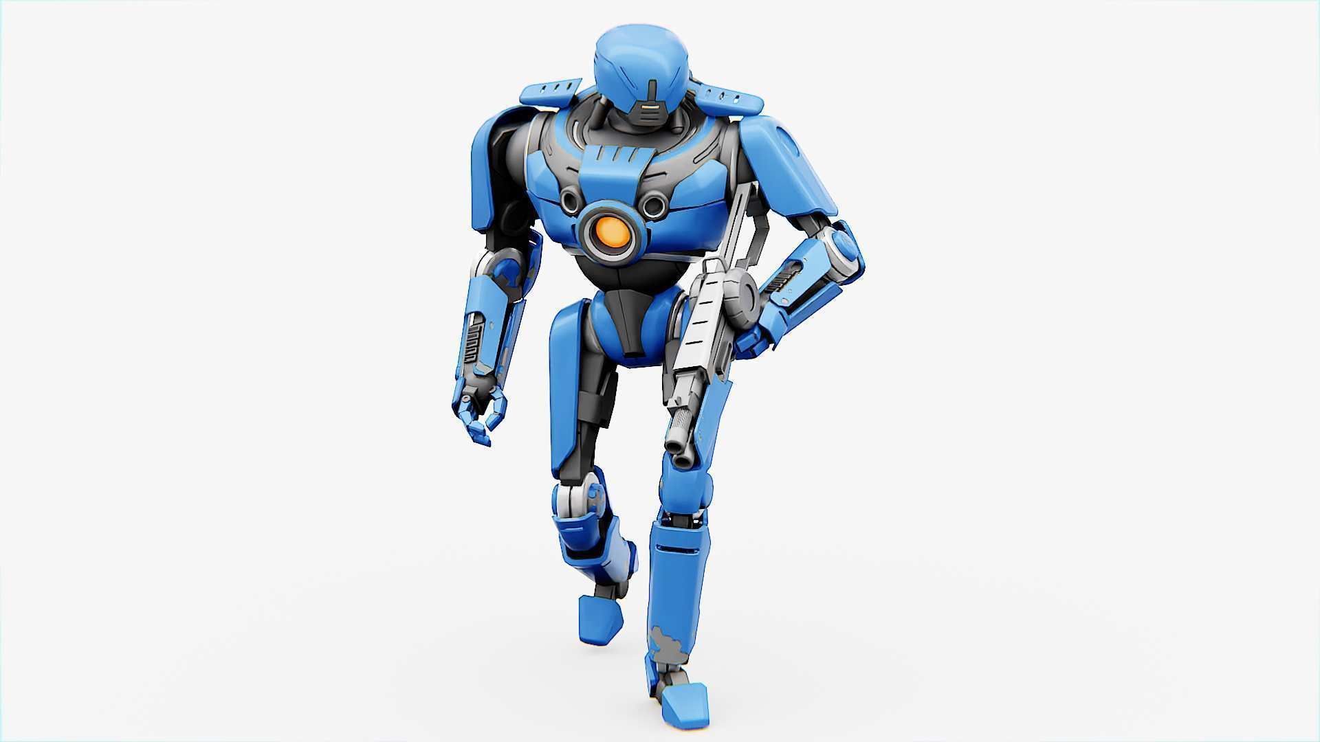 CYBORG COP V-2  Rigged for Unreal Engine - Unity - MIXAMO 3D model_29