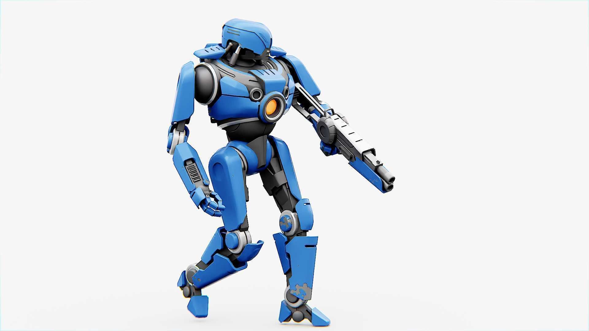 CYBORG COP V-2  Rigged for Unreal Engine - Unity - MIXAMO 3D model_24