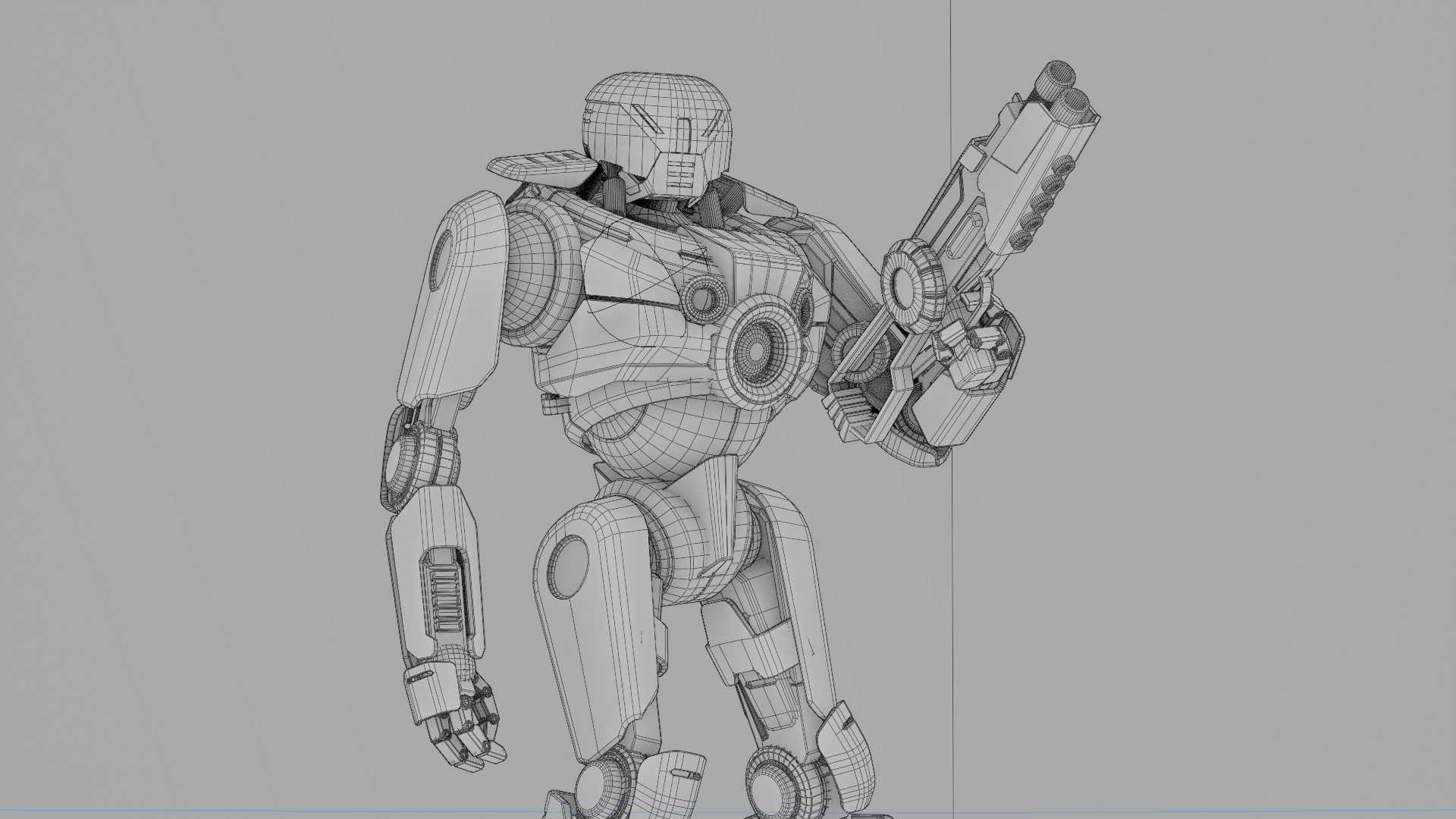 CYBORG COP V-2  Rigged for Unreal Engine - Unity - MIXAMO 3D model_42