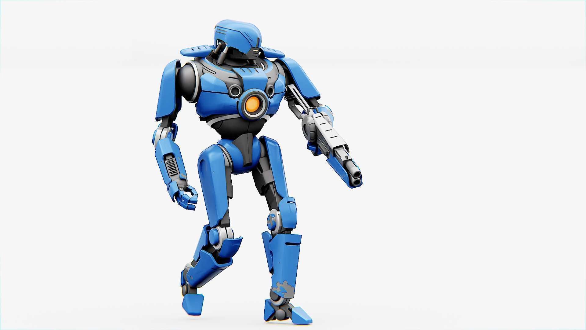 CYBORG COP V-2  Rigged for Unreal Engine - Unity - MIXAMO 3D model_28