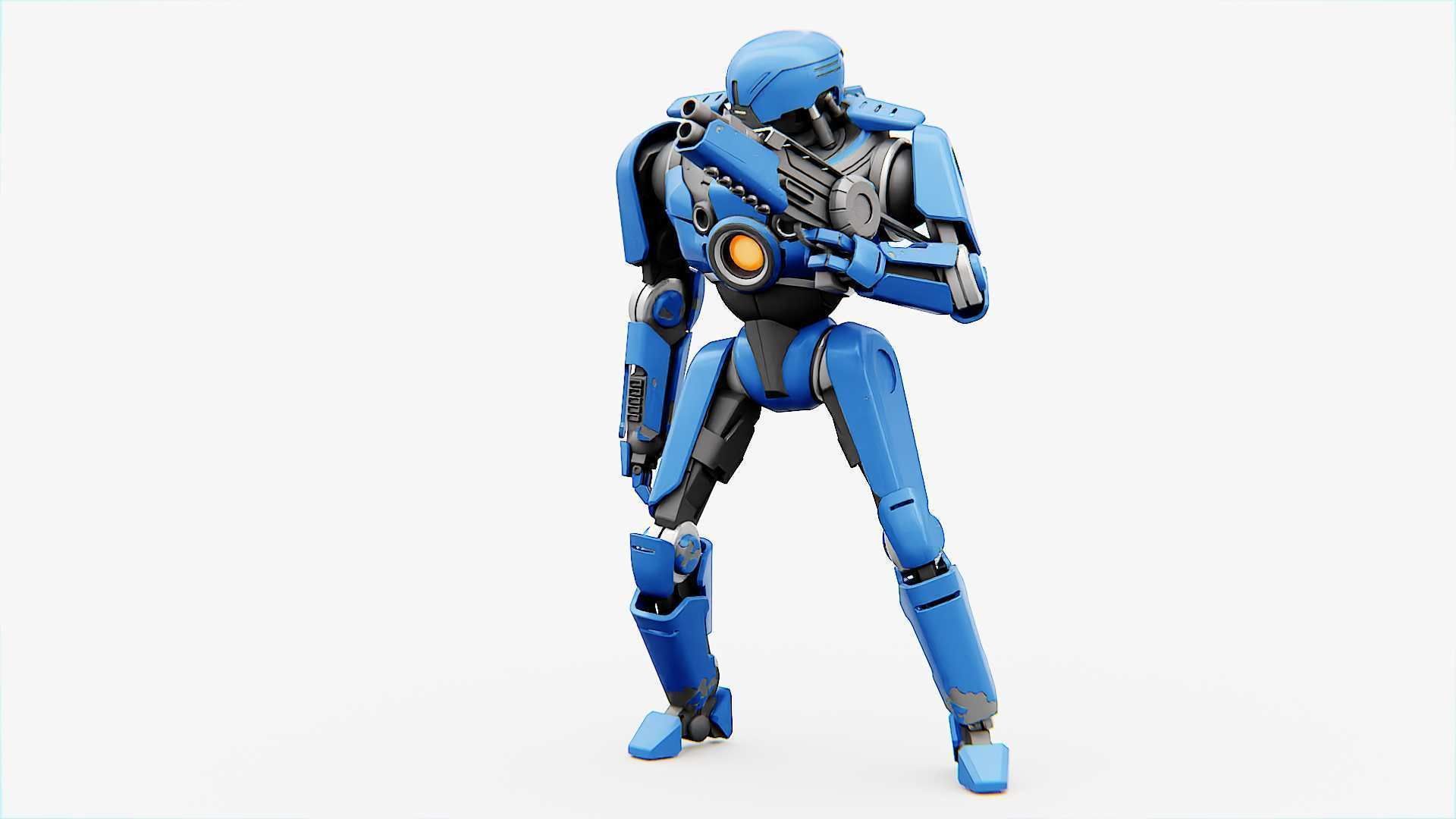 CYBORG COP V-2  Rigged for Unreal Engine - Unity - MIXAMO 3D model_5