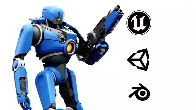 CYBORG COP V-2  Rigged for Unreal Engine - Unity - MIXAMO 3D model