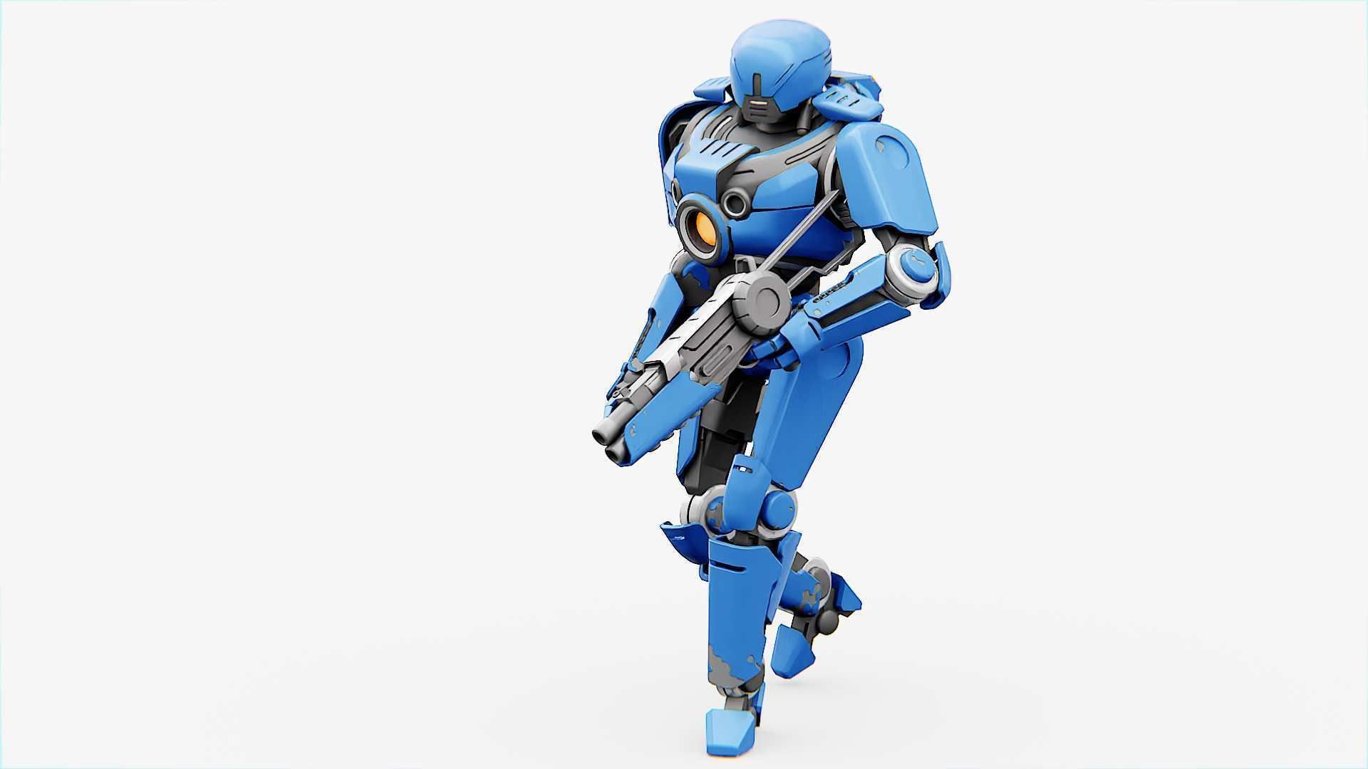 CYBORG COP V-2  Rigged for Unreal Engine - Unity - MIXAMO 3D model_25