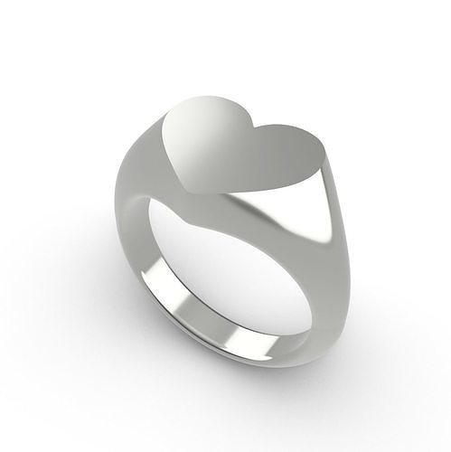 Signet heart ring 3D print model
