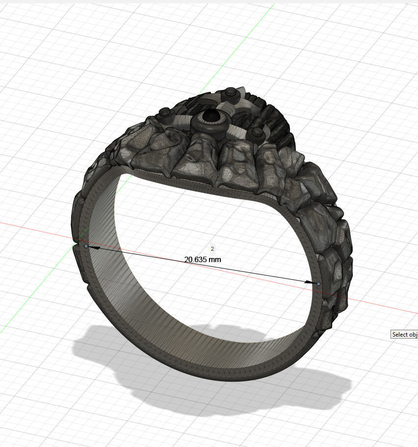 Ring-Viking shield in stone-3D model STL 3D print model_3