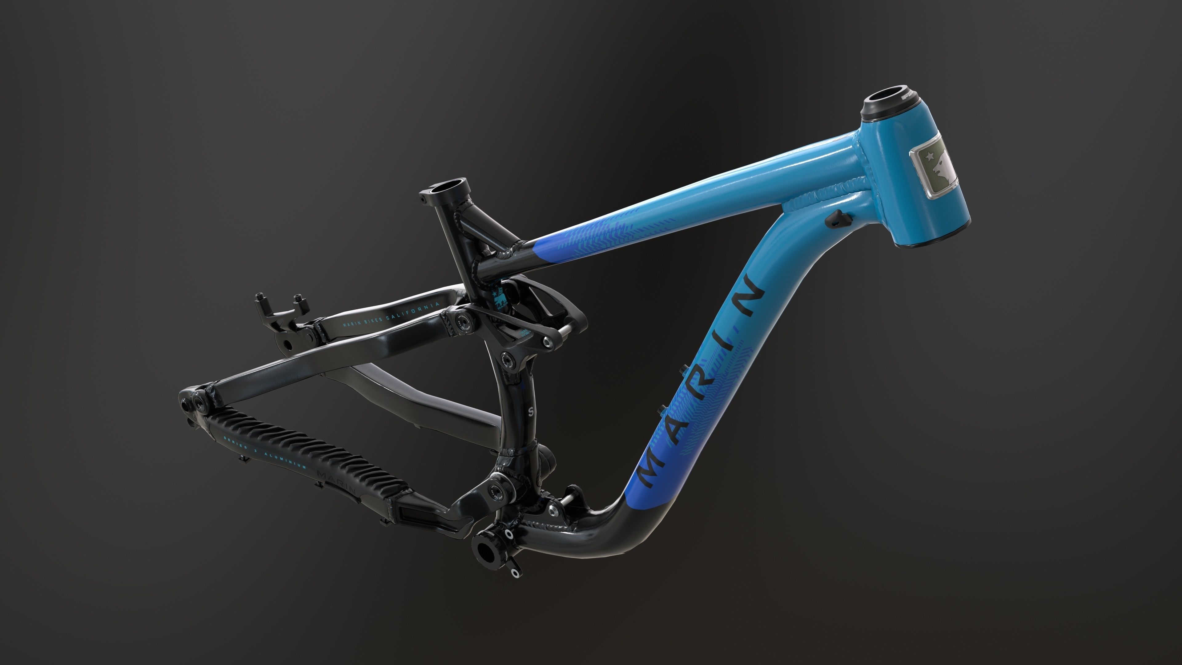 MTB full suspension frame Low-poly 3D model_7