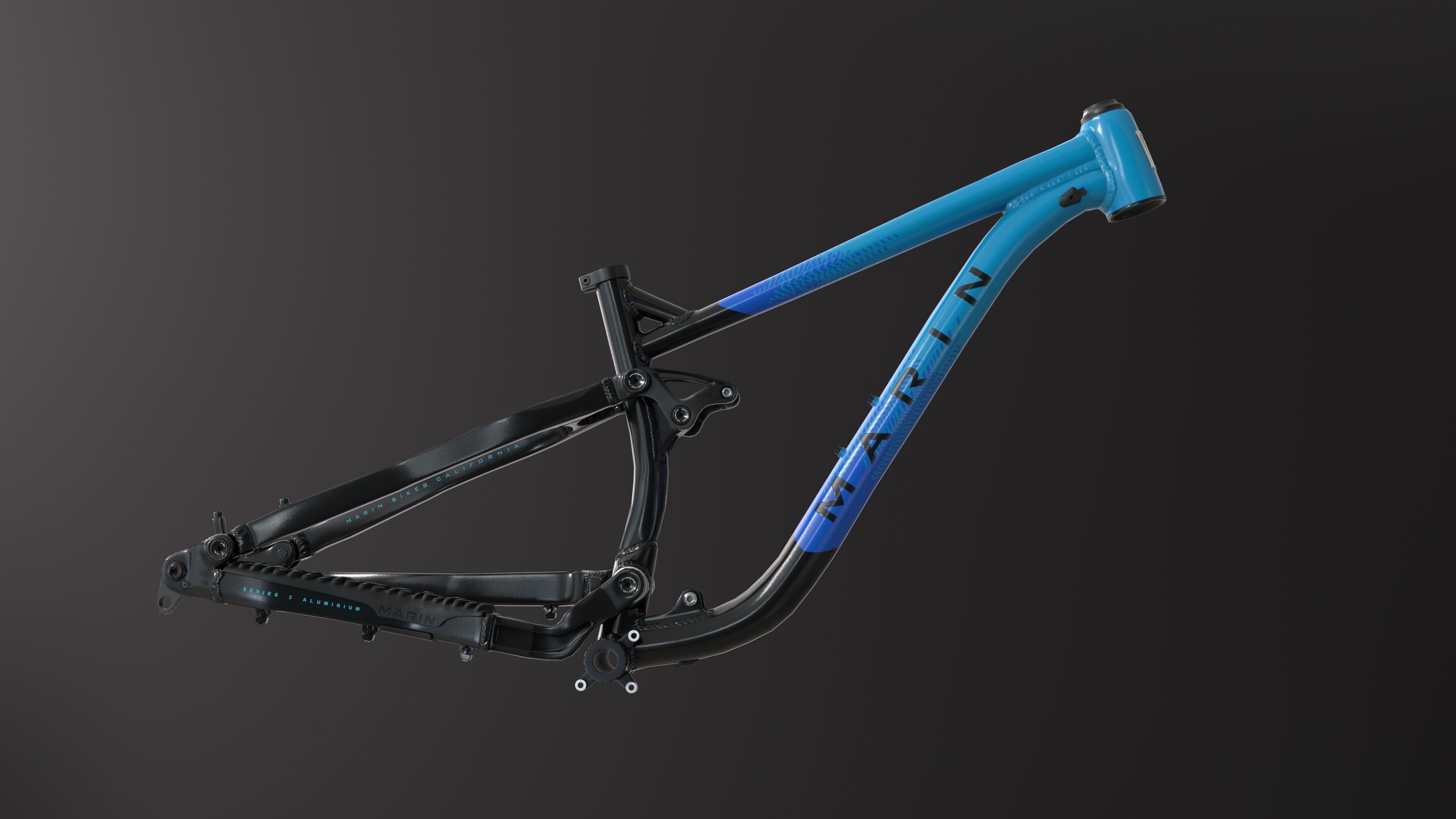 MTB full suspension frame Low-poly 3D model_5