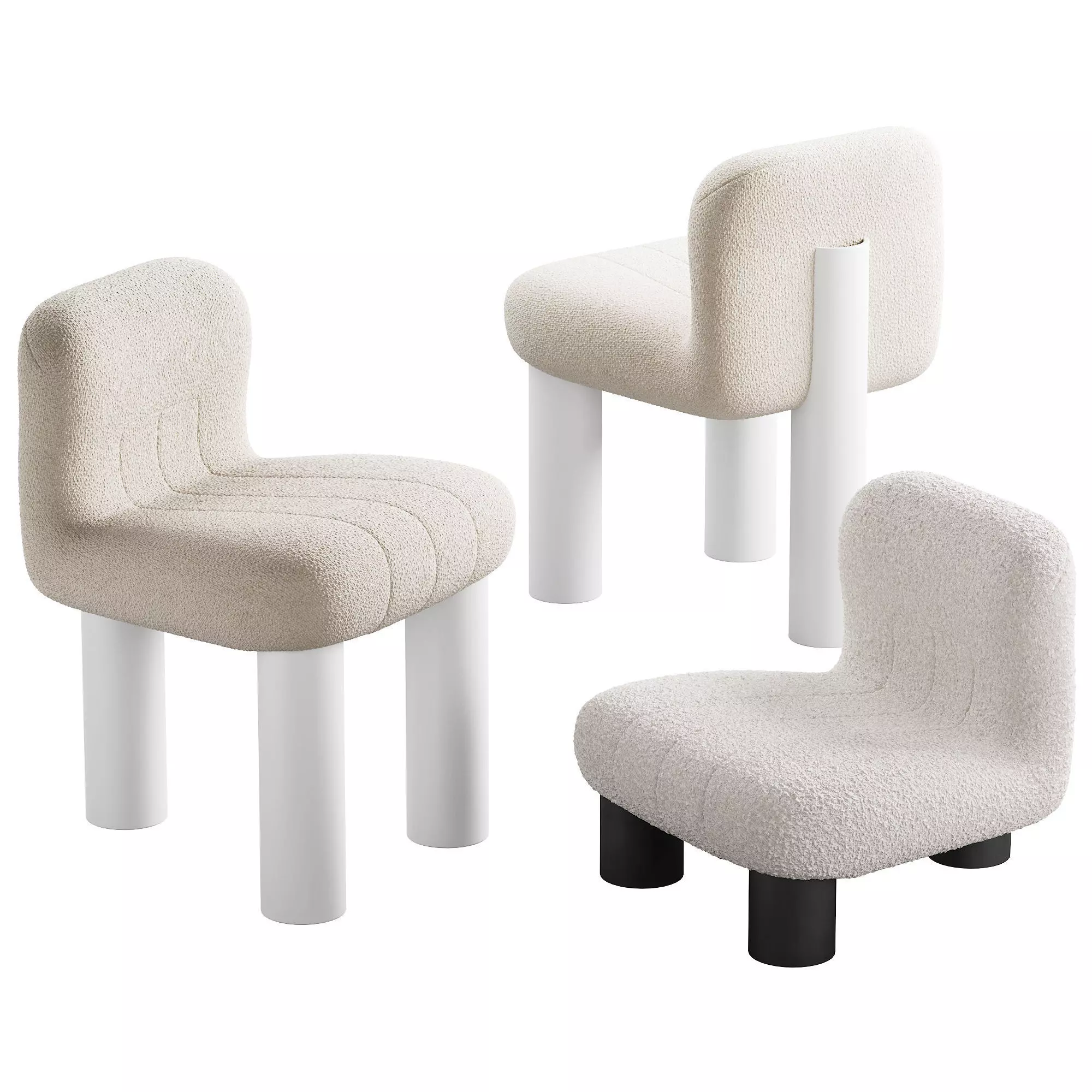 435 Arflex Botolo armchair High and Low lounge chair in 2 colors 3D model_0