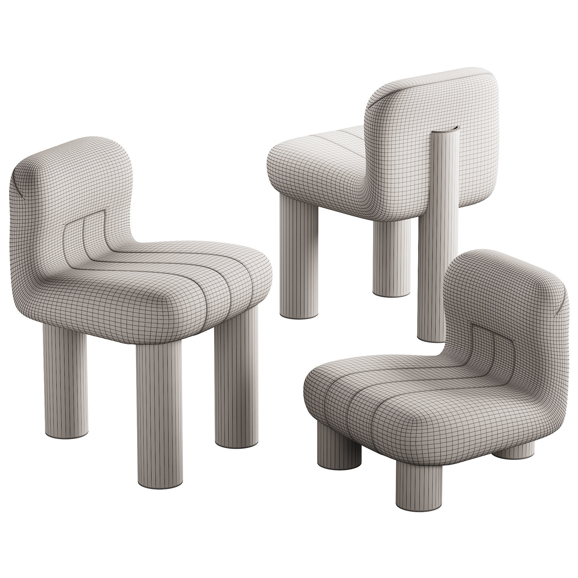 435 Arflex Botolo armchair High and Low lounge chair in 2 colors 3D model_6