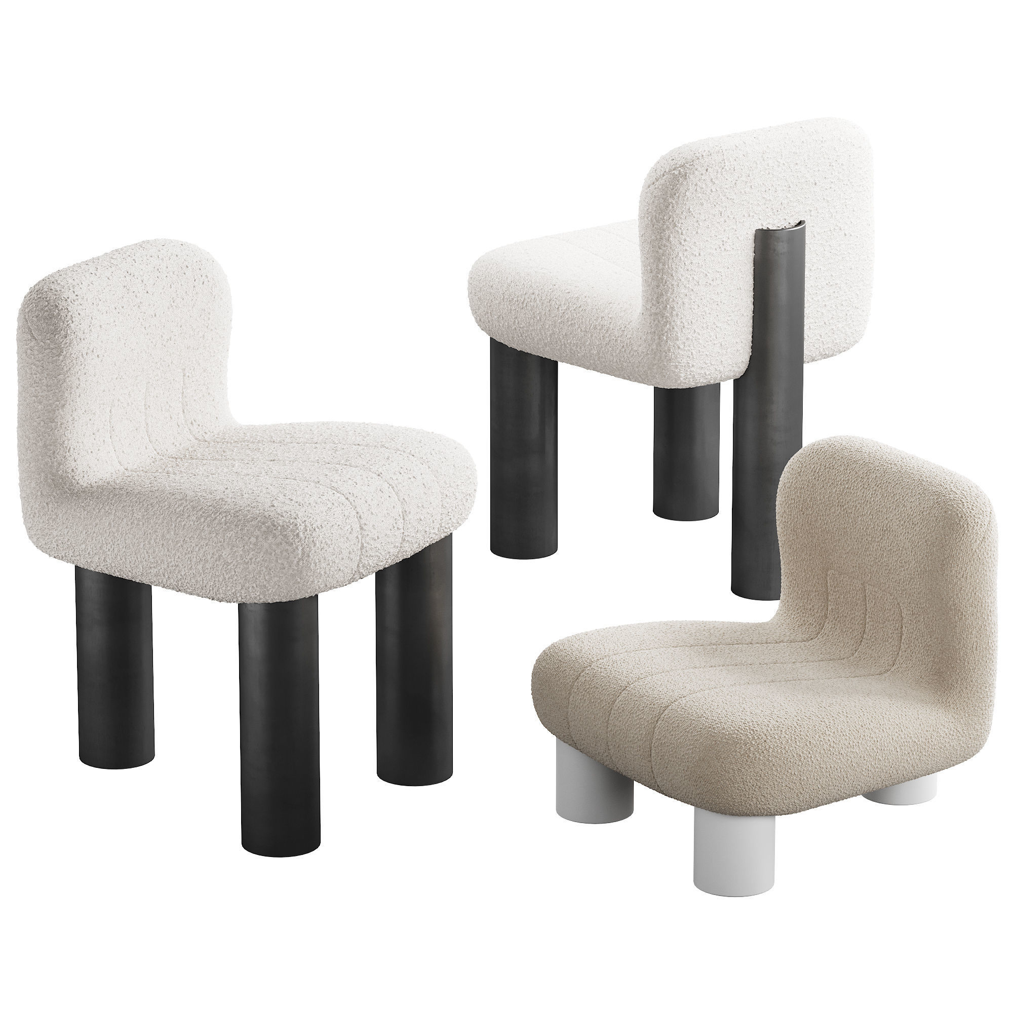 435 Arflex Botolo armchair High and Low lounge chair in 2 colors 3D model_3