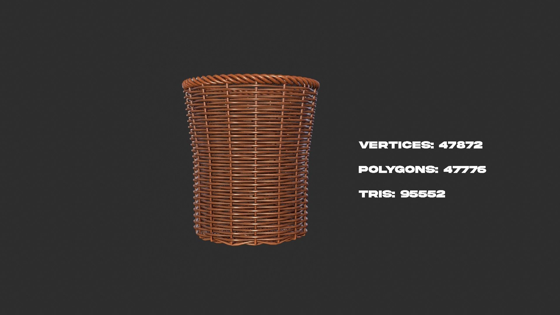 Rattan Basket pack 2 3D model_3