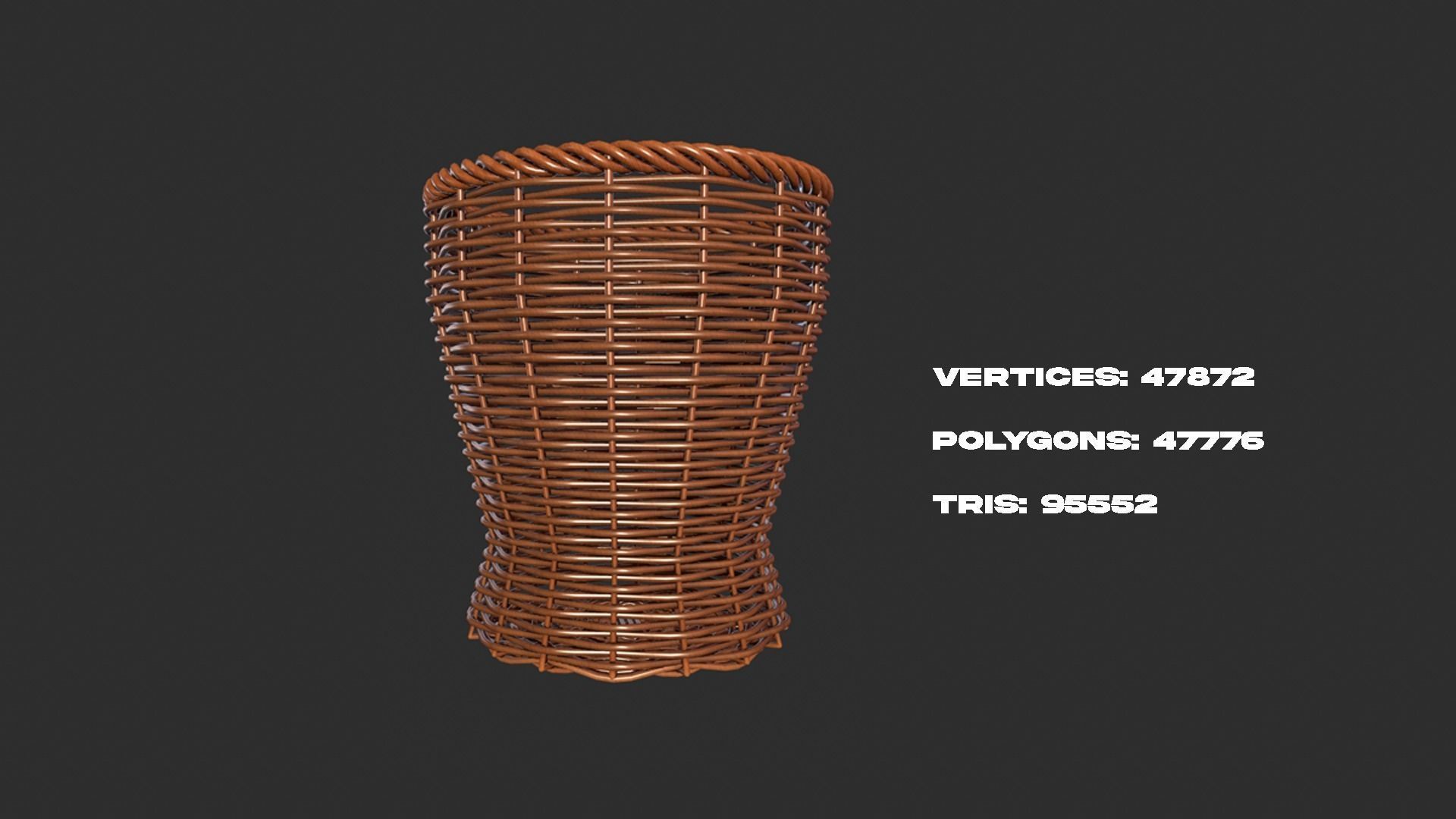 Rattan Basket pack 2 3D model_7