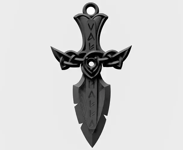 Viking pendant-Valhalla knife-CAD design-3D model STL