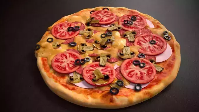 Pizza salami peperoni 3D model